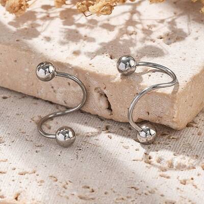 304 Stainless Steel Spiral Cartilage Earrings
