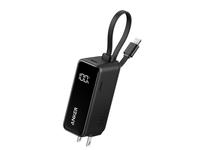 Anker 3-in-1 Power Bank, 5,000mAh Portable Charger with Built-In Cable and Foldable Plug, 30W Battery Pack, For iPhone 15 Ser...
