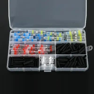 Heat Shrink Solder Connectors with Storage Box, High‑Temperature Resistant Heat Shrink Tube, Insulated Wire Connectors, Wir...