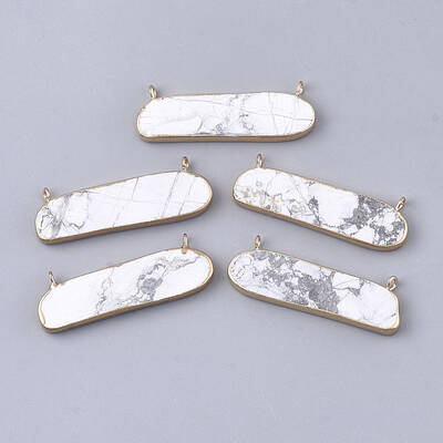 Electroplate Natural Howlite Pendants