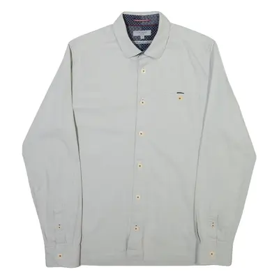 TED BAKER Mens Plain Shirt Grey Long Sleeve M