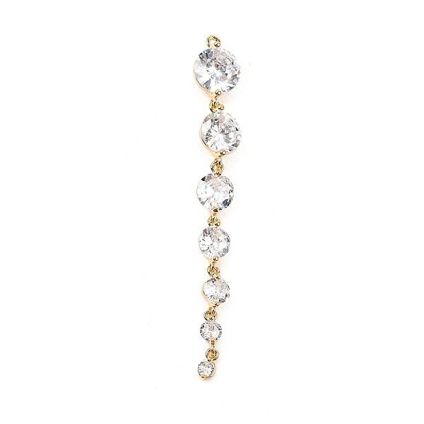 Brass Micro Pave Cubic Zirconia Pendants