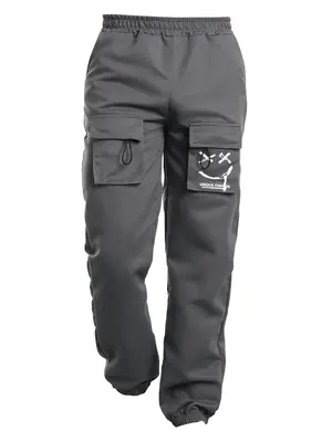 Boy's Letter Print Multi-pocket Cargo Pants, Casual Elastic Waist Trousers for Daily Wear, Kids Bottoms for All Seasons