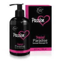 Passion Sensual Massage Oil for Couples | Hydrating, Moisturizing Body Oil with Tropical Jojoba Scent for Smooth Glide & Rela...