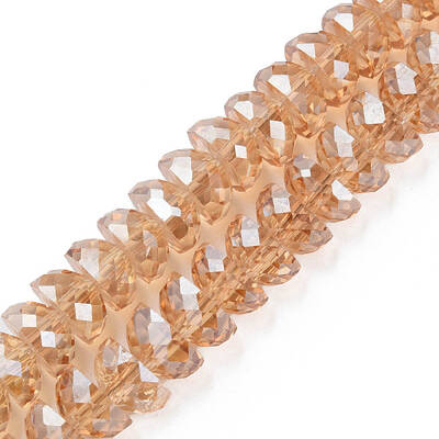 Electroplate Transparent Glass Beads Strands