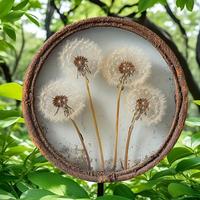 Dandelion Pattern Wooden Hanging Plaque, Round Wall Hanging Decor, Wall Decor for Home Living Room Bedroom, Home Decor, Room ...