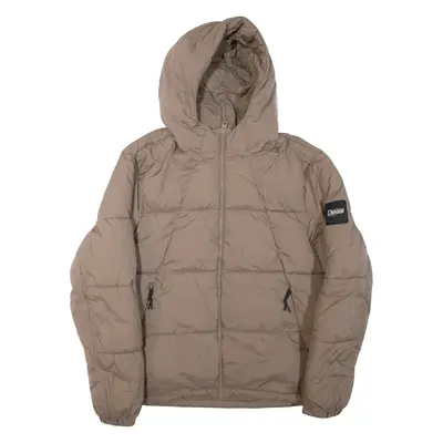 DIESEL Mens Puffer Jacket Brown Hooded XL