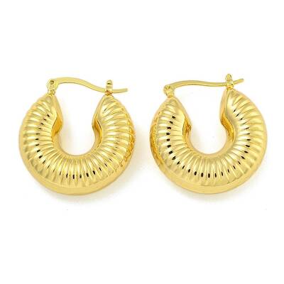 Rack Plating C-Shaped Brass Stud Earrings