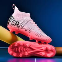 Men's High-Top Soccer Shoes-Non-Slip Breathable Pu Soccer Shoes with AG Nails, Suitable for Outdoor Training and Competition,...