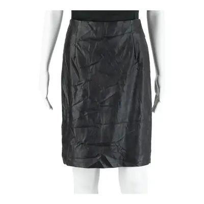 TODAY Faux Leather Womens Pencil Skirt Black Knee Length M