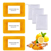3PCS Lemon Turmeric Kojic acid Soap FragranceBody Care Body Wash Lemon Flawless OrganicComfort Cleansing