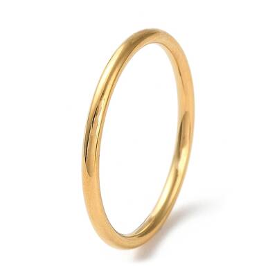 Ion Plating(IP) 304 Stainless Steel Simple Plain Band Finger Ring for Women Men