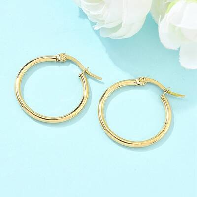 Ion Plating(IP) 304 Stainless Steel Hoop Earrings