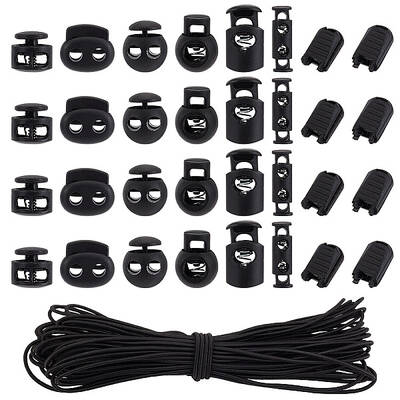 140Pcs 7 Styles Plastic Spring Cord Locks