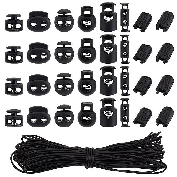 140Pcs 7 Styles Plastic Spring Cord Locks
