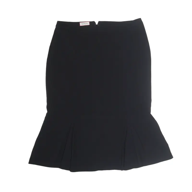 MAX & CO Midi Flare Skirt Black 90s Womens UK 8