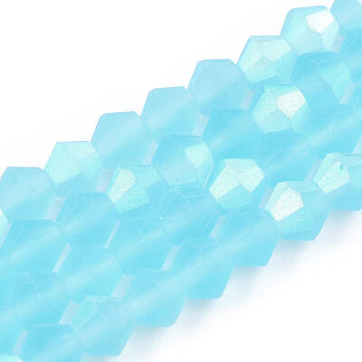 Imitate Austrian Crystal Bicone Frosted Glass Beads Strands