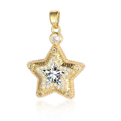 Brass Micro Pave Cubic Zirconia Pendants