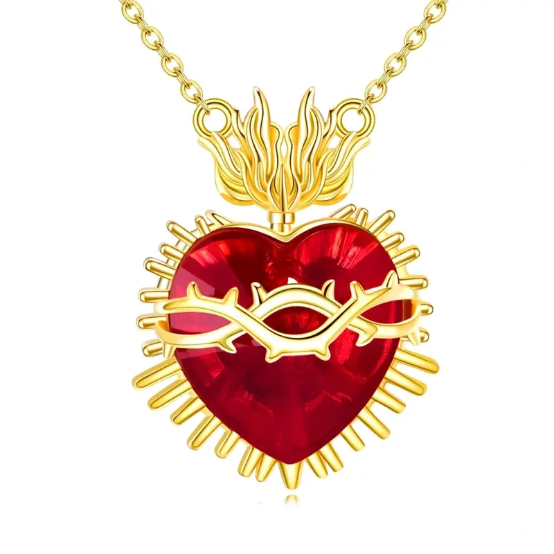 Gold Vermeil Plated Crystal Personalized Birthstone Heart Necklace for Women