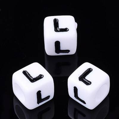 Acrylic Horizontal Hole Letter Beads
