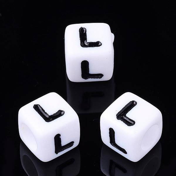 Acrylic Horizontal Hole Letter Beads
