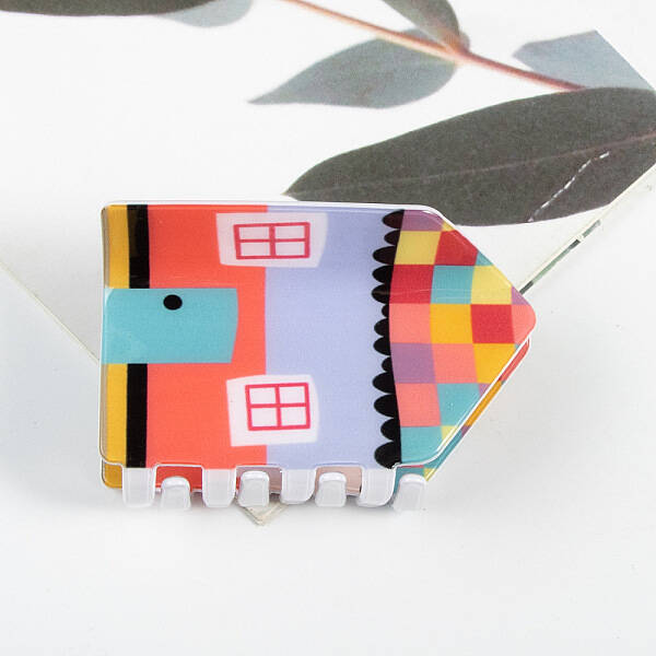Cartoon House PVC Claw Hair Clips