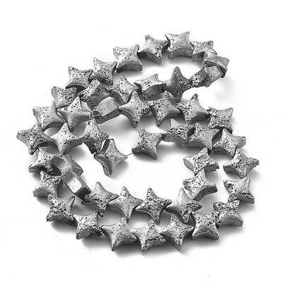 Electroplated Natural Lava Rock Beads Strands