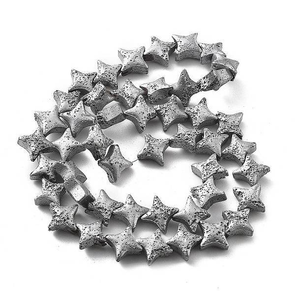 Electroplated Natural Lava Rock Beads Strands