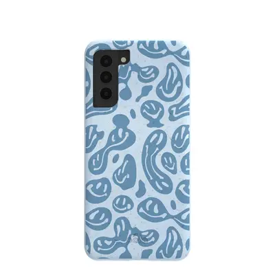 Powder Blue Melting Faces Samsung Galaxy S21 Case