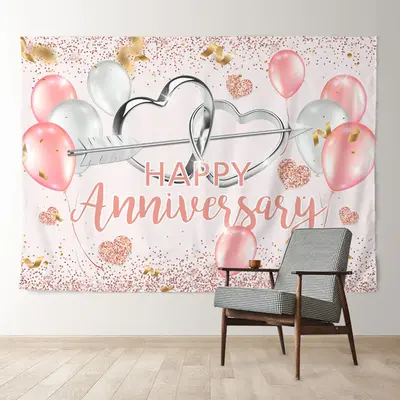 Aperturee Balloon Heart Anniversary Valentines Backdrop