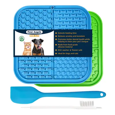 Four angels-Licking Mat Slow Feeder for Dogs and Cats, Premium Lick Pad with Suction Cups , Bathing, Grooming and Training,do...