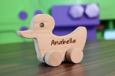 Wooden Toy Car - Duck - Personalized - Handmade Montessori Toy