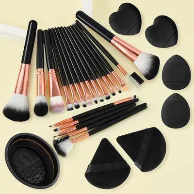 Summer Face Makeup Tool Set, 27pcs/set Portable Travel Facial Makeup Tool Kit, Facial Makeup Tools for Daily Use, Professiona...