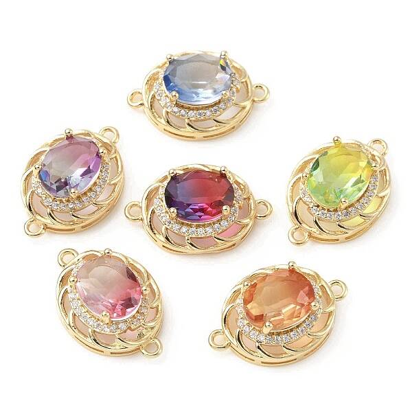 Brass K9 Glass Connector Charms