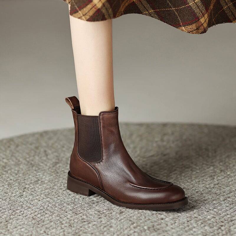 CHIKO Leilani Round Toe Block Heels Ankle Boots