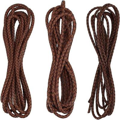 7.5M 3 Styles Round Braided Leather Cord