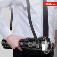 Super Bright Led Tactical Flashlight with 15,000 MAh Battery-Long Distance Lighting, USB Charging, Mobile Power Function and ...