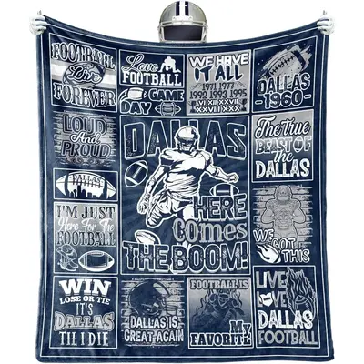 Dallas Flannel Blanket Football Team Blanket Gifts for Men Women Youth Fans, Football Blanket Splicing Travel Throw Blanket ...