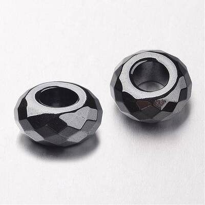 Non-magnetic Synthetic Hematite European Beads
