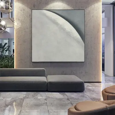 Large Gray Abstract Painting Black And White Wall Art Canvas Acrylic Painting Original Large Wall Decor Living Room Oversize ...