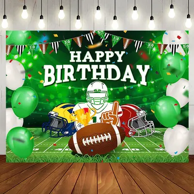 Aperturee Greenery Field Rugby Sports Happy Birthday Backdrop | Birthday Back Drop | Simple Backdrop For Birthday | Birthday ...