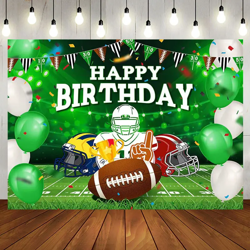 Aperturee Greenery Field Rugby Sports Happy Birthday Backdrop | Birthday Back Drop | Simple Backdrop For Birthday | Birthday ...