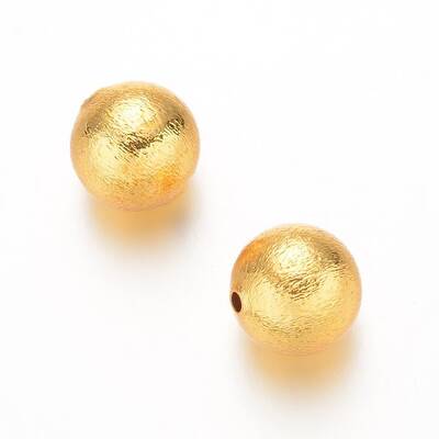 Round Matte Brass Beads