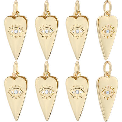 10Pcs Brass Micro Pave Cubic Zirconia Pendants