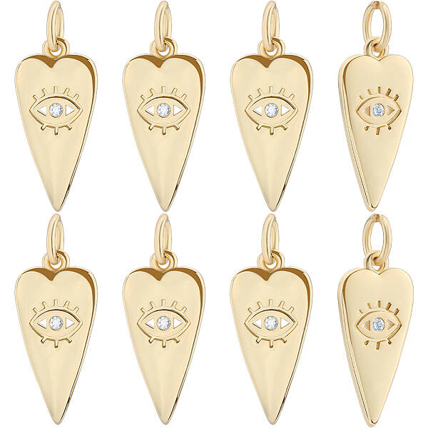 10Pcs Brass Micro Pave Cubic Zirconia Pendants