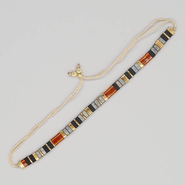Vintage Ethnic Style Glass Tila Beaded Handmade Slider Bracelets for Women