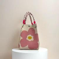 Flower Pattern Knitted Bag, Portable Handbag, Lightweight Versatile Handbag, Travel Photo Universal Bag, Gift for Women & Gir...