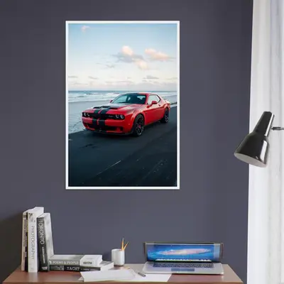 Dream Ride - Muscle Car by the Ocean Print
