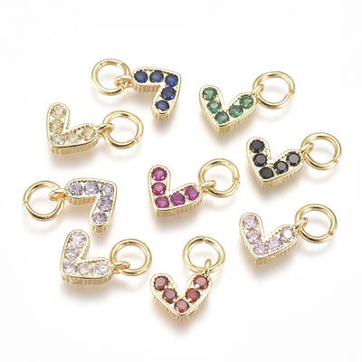Brass Micro Pave Cubic Zirconia Charms