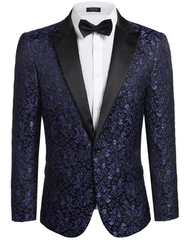 Floral Party Tuxedo (US Only), Navy Blue / S